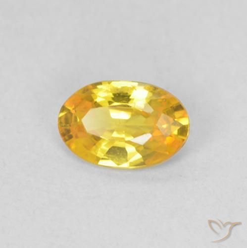 Zaffiro Arancione-Oro naturale da 0.47 ct, Ovale, VVS-VS