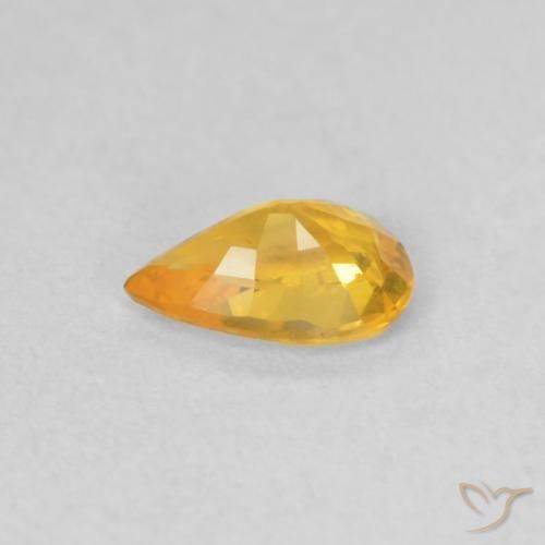Zaffiro Dorato medio naturale da 0.41 ct, Forma a pera, VVS-VS
