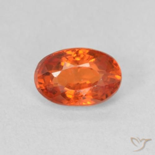 0.70ct Naturale Arancione rossastra Zaffiro, Ovale, VVS-VS