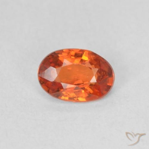 0.54ct Naturale Arancione rossastra Zaffiro, Ovale, VVS