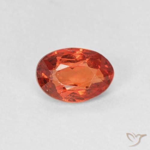 0.63ct Naturale Arancione rossastra Zaffiro, Ovale, VVS-VS