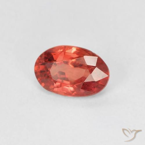 Zaffiro Rosso medio naturale da 0.56 ct, Ovale, VVS-VS