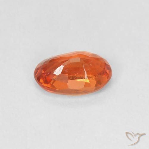 Zaffiro Arancio Medio naturale da 0.59 ct, Ovale, VVS-VS