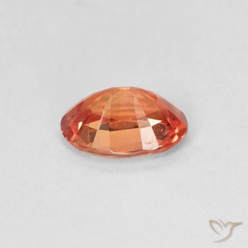 Zaffiro Rosso arancione naturale da 0.54 ct, Taglio ovale, VVS-VS