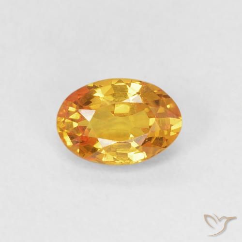 0.59ct Naturale Arancio-Oro Zaffiro, Ovale, VVS-VS