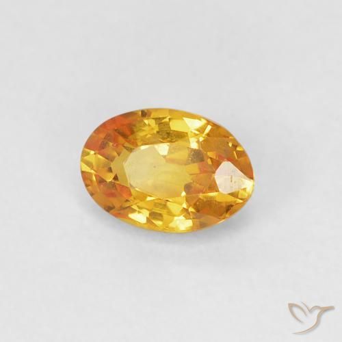 Zaffiro Arancio-Oro naturale da 0.59 ct, Ovale, VVS-VS