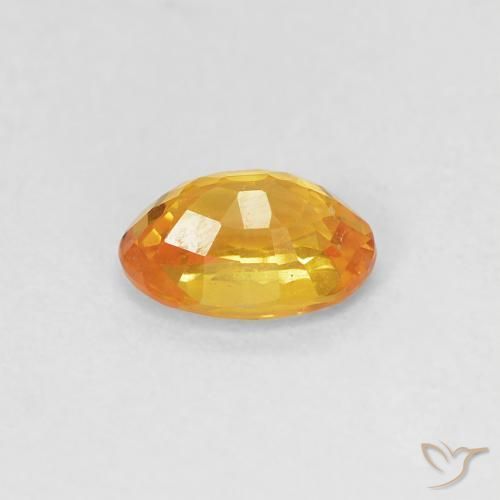 Zaffiro Arancio-Oro naturale da 0.59 ct, Ovale, VVS-VS