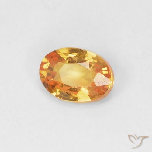 Zaffiro Arancio-Oro naturale da 0.55 ct, Ovale, VVS-VS