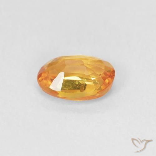 Zaffiro Arancio-Oro naturale da 0.55 ct, Ovale, VVS-VS