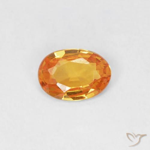 0.34ct Naturale Albicocca Arancia Zaffiro, Ovale, VVS-VS