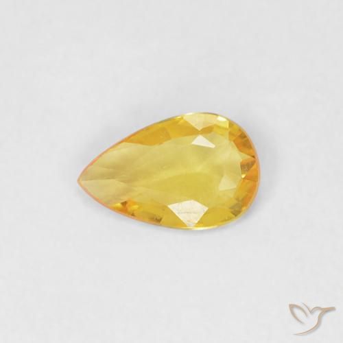 0.30ct Naturale Dorato Zaffiro, Forma a pera, VVS-VS