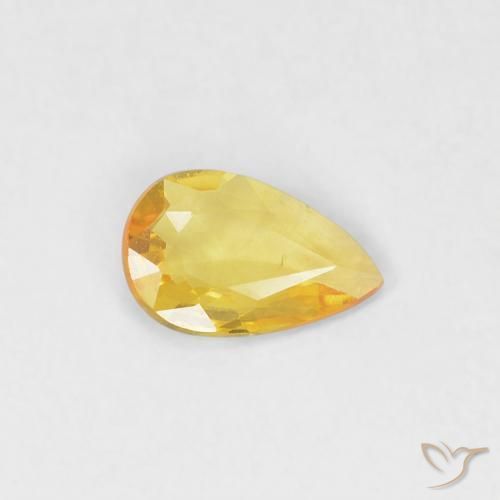 Zaffiro Dorato naturale da 0.30 ct, Forma a pera, VVS-VS