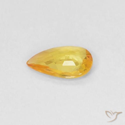 Zaffiro Dorato naturale da 0.30 ct, Forma a pera, VVS-VS