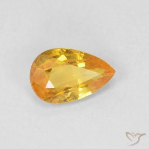 Zaffiro Arancio Medio naturale da 0.46 ct, Forma a pera, VS