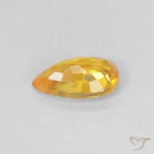 Zaffiro Arancio Medio naturale da 0.46 ct, Forma a pera, VS