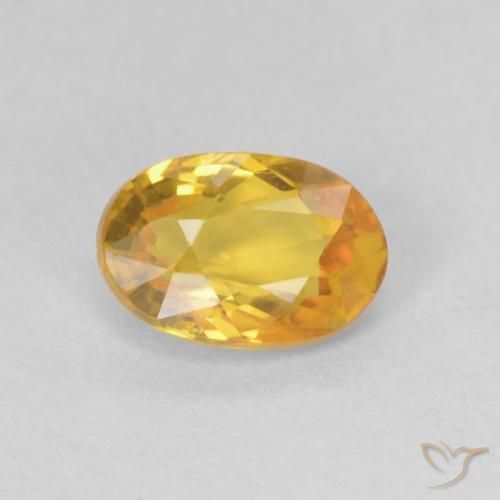 0.66ct Naturale Arancio-Oro Zaffiro, Ovale, VVS-VS