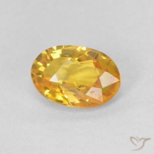 Zaffiro Arancio-Oro naturale da 0.66 ct, Ovale, VVS-VS