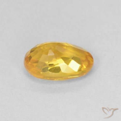 Zaffiro Arancio-Oro naturale da 0.66 ct, Ovale, VVS-VS