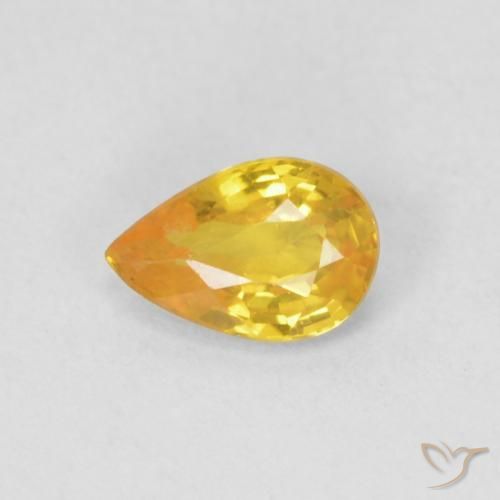 0.43ct Naturale Arancio-Oro Zaffiro, Forma a pera, VS