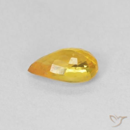 Zaffiro Arancio-Oro naturale da 0.43 ct, Forma a pera, VS