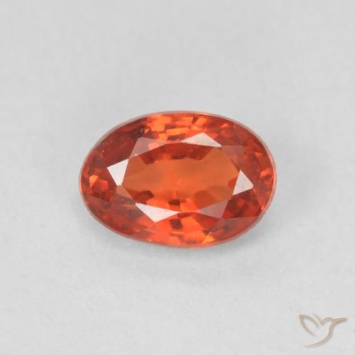 0.55ct Naturale Arancione rossastra Zaffiro, Ovale, VVS-VS