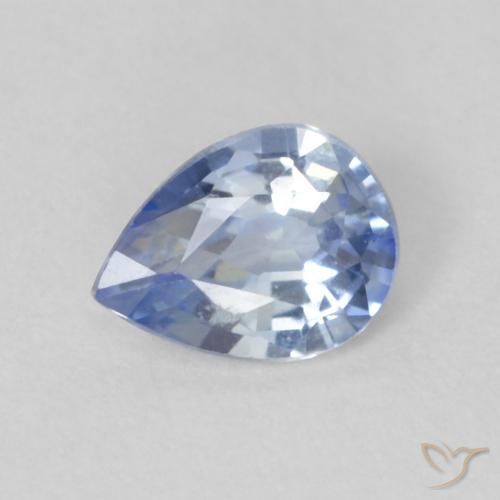 Zaffiro Blu pastello naturale da 0.30 ct, Forma a pera, VVS-VS