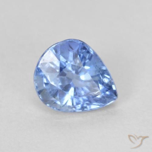 Zaffiro Blu pastello naturale da 0.42 ct, Forma a pera, VVS-VS