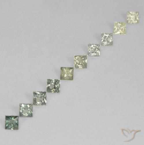 Gemme di Zaffiro Multicolore naturale da 1.07 ct, Quadrato, VS