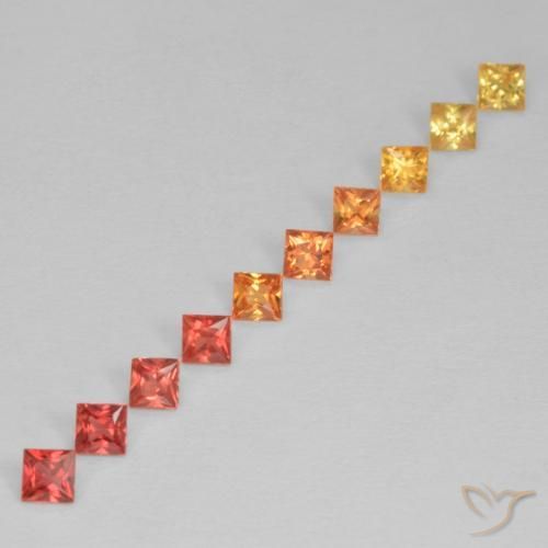 Gemme di Zaffiro Multicolore naturale da 0.96 ct, Quadrato, VS
