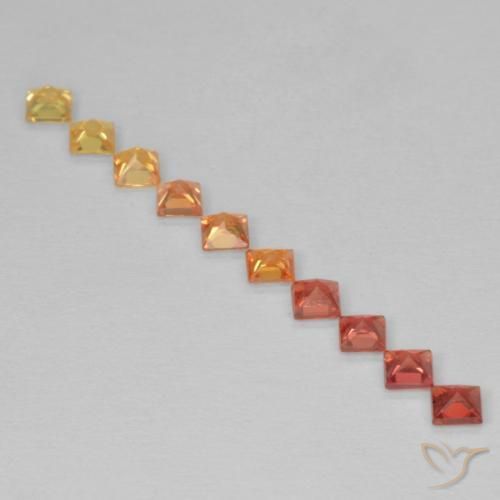 Gemme di Zaffiro Multicolore naturale da 0.96 ct, Quadrato, VS