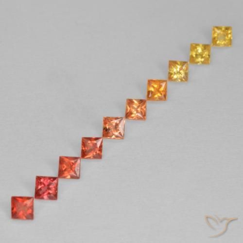 Gemme di Zaffiro Multicolore naturale da 0.80 ct, Quadrato, VS