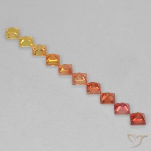 Gemme di Zaffiro Multicolore naturale da 0.80 ct, Quadrato, VS