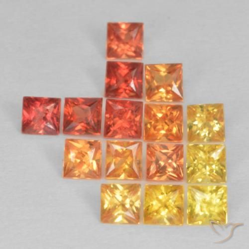 Gemme di Zaffiro Multicolore naturale da 1.18 ct, Quadrato, VS