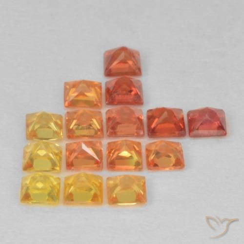 Gemme di Zaffiro Multicolore naturale da 1.18 ct, Quadrato, VS