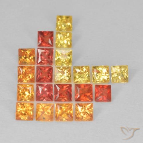 Gemme di Zaffiro Multicolore naturale da 1.84 ct, Quadrato, VS