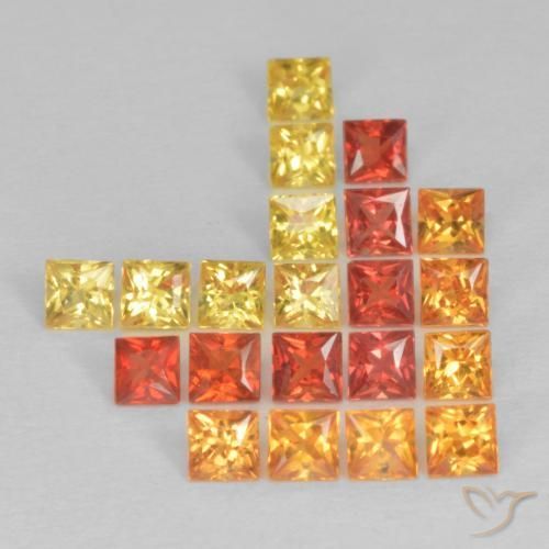 Gemme di Zaffiro Multicolore naturale da 1.84 ct, Quadrato, VS