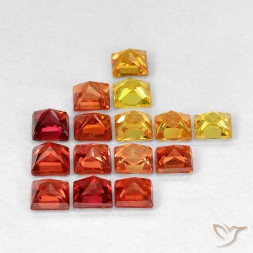 Gemme di Zaffiro Multicolore naturale da 1.33 ct, Quadrato, VS