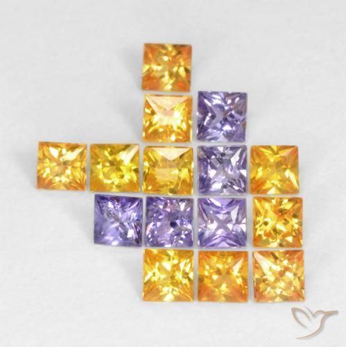 Gemme di Zaffiro Multicolore naturale da 1.09 ct, Quadrato, VS