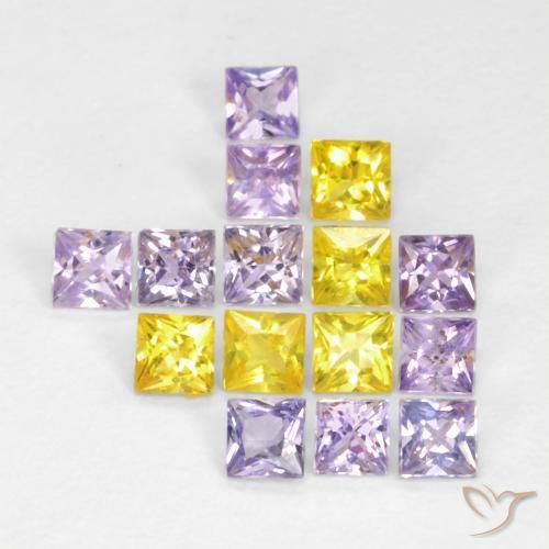 Gemme di Zaffiro Multicolore naturale da 1.13 ct, Quadrato, VS