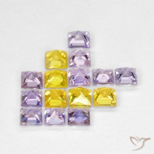 Gemme di Zaffiro Multicolore naturale da 1.13 ct, Quadrato, VS