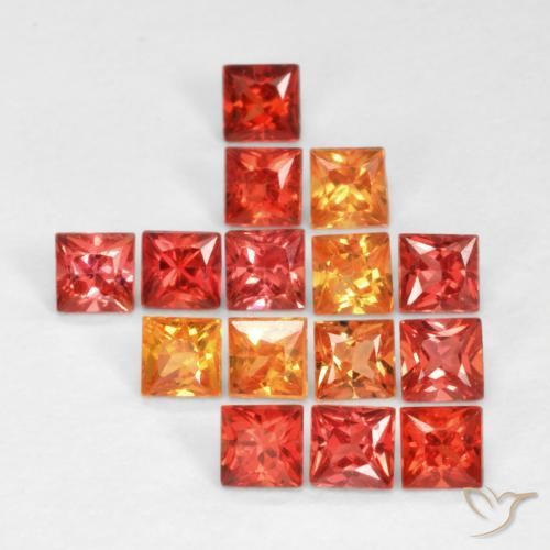 Gemme di Zaffiro Multicolore naturale da 1.50 ct, Quadrato, VS