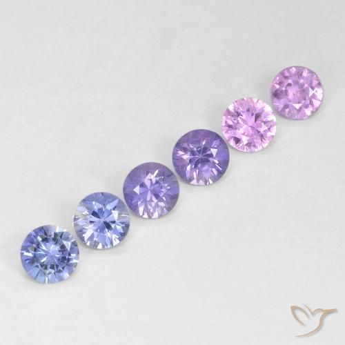 Gemme di Zaffiro Multicolore naturale da 1.26 ct, Rotondo, VS