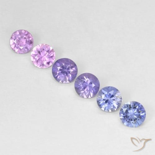 Gemme di Zaffiro Multicolore naturale da 1.26 ct, Rotondo, VS