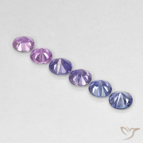 Gemme di Zaffiro Multicolore naturale da 1.26 ct, Rotondo, VS