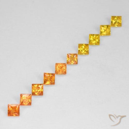 Gemme di Zaffiro Multicolore naturale da 0.86 ct, Quadrato, VS