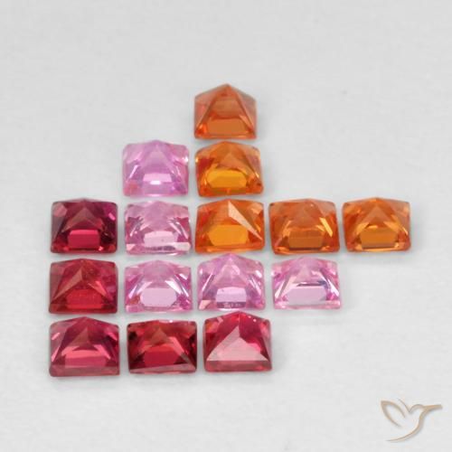 Gemme di Zaffiro Multicolore naturale da 1.64 ct, Quadrato, VS