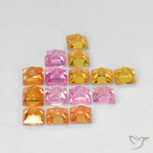 Gemme di Zaffiro Multicolore naturale da 1.29 ct, Quadrato, VS