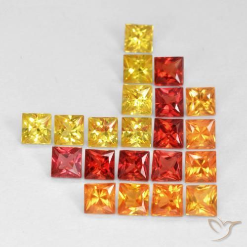 Gemme di Zaffiro Multicolore naturale da 2.48 ct, Quadrato, VS