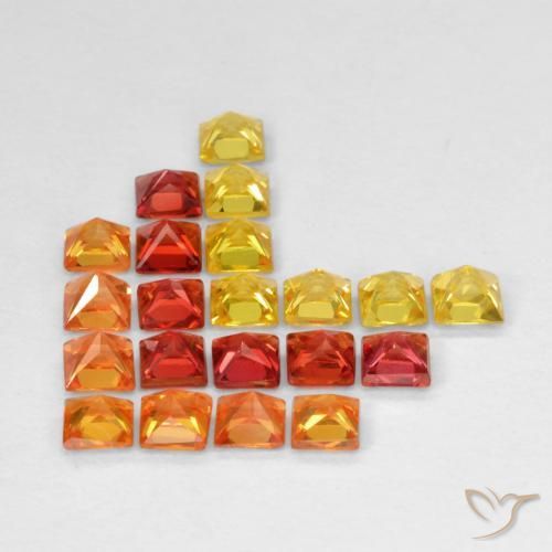 Gemme di Zaffiro Multicolore naturale da 2.48 ct, Quadrato, VS