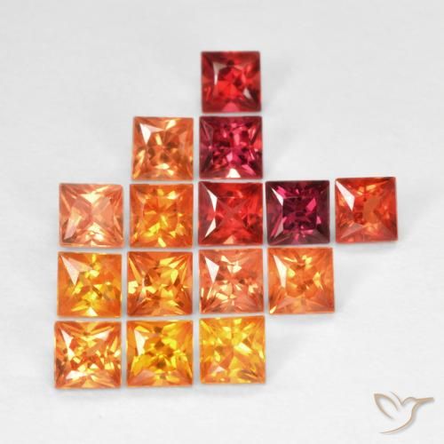 Gemme di Zaffiro Multicolore naturale da 1.87 ct, Quadrato, VS